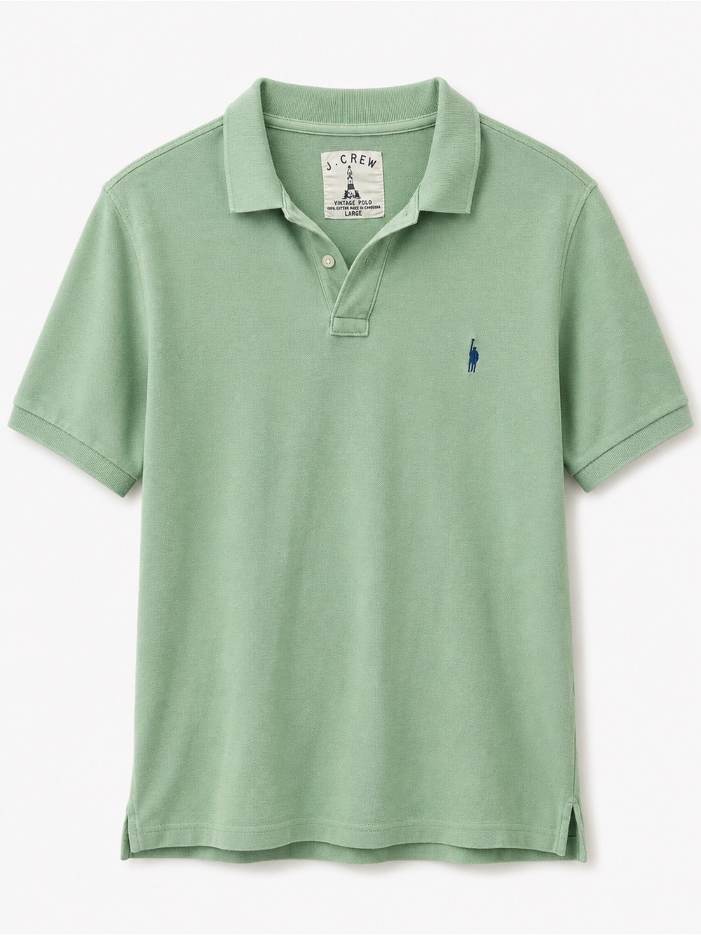 J. Crew Men’s Classic Polo Shirt - Sage/Pastel Green - L